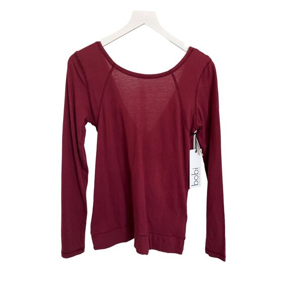 Bobi Bordeaux Reversible Criss-Cross Long Sleeve Top - Picture 5 of 7